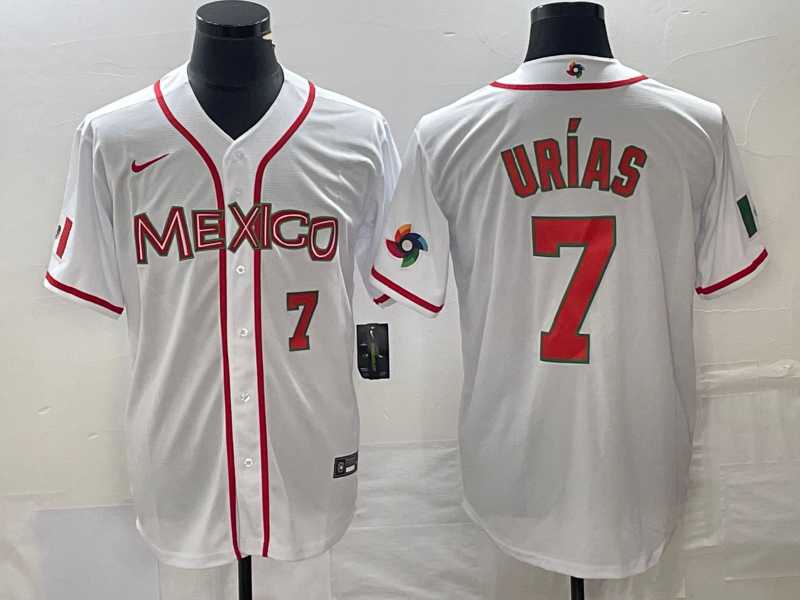 Men's Mexico Baseball #7 Julio Urias Number NEW 2023 White World Classic Stitched Jersey,We sell and wholesale Men's Mexico Baseball #7 Julio Urias Number NEW 2023 White World Classic Stitched Jersey on line form chian!